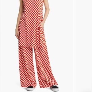 Dressed in Lala Gigi Check Pants Size Small Retro Red